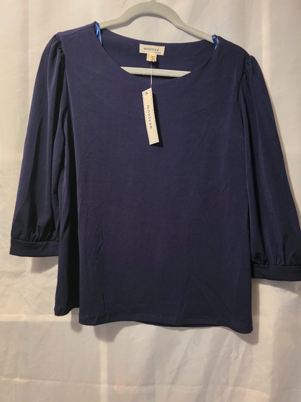 Women's Monteau Navy Blue Blouse, Size L